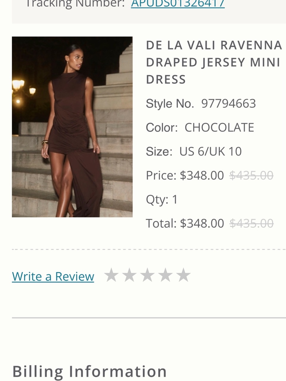 De La Vali Ravenna Asymmetrical Draped Mini Dress - Chocolate